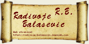 Radivoje Balašević vizit kartica